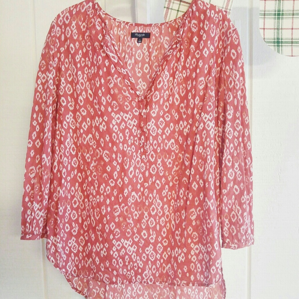 Madewell Red Ikat Blouse